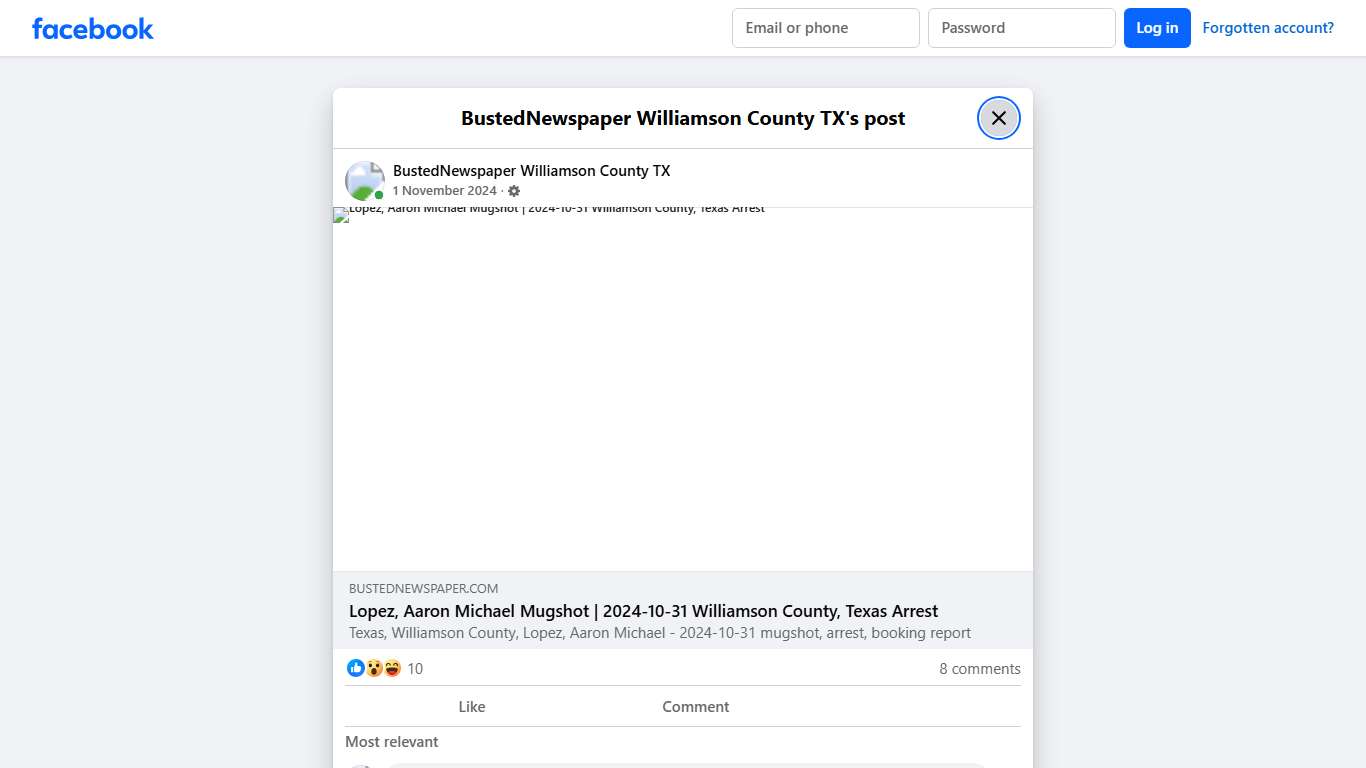 BustedNewspaper Williamson County TX Facebook