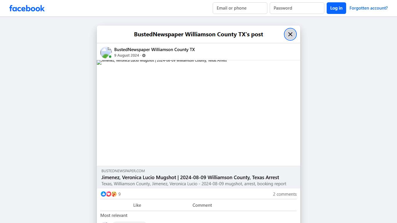 BustedNewspaper Williamson County TX Facebook